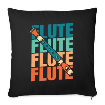 Flute player - Sofa pillowcase 17,3'' x 17,3'' (45 x 45 cm) - black - Front
