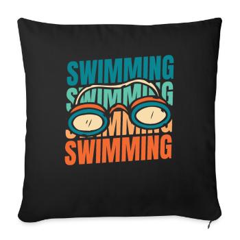 Nageurs nageurs - Housse de coussin décorative 45 x 45 cm - noir - Devant