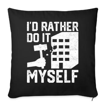 Drôle de journée de démolition de maison Je préfère Sel - Housse de coussin décorative 45 x 45 cm - noir - Devant