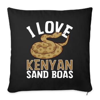I love Kenyan sand boas snake - Sofa pillowcase 17,3'' x 17,3'' (45 x 45 cm) - black - Front