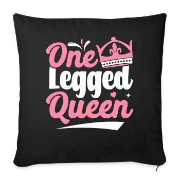 Amputé Amputation Prothèse Jambe Unijambe King - Housse de coussin décorative 45 x 45 cm - noir - Devant