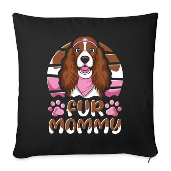 Cocker Spaniel Maman Chien Maman Pour Maman - Housse de coussin décorative 45 x 45 cm - noir - Devant