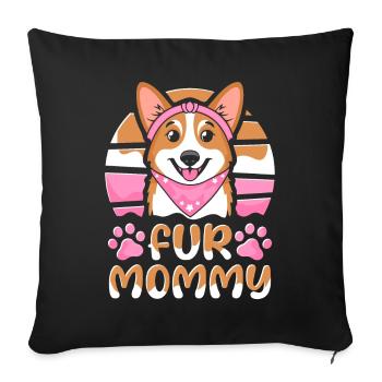 Corgi Mom Dog Mom For Mommy - Sofa pillowcase 17,3'' x 17,3'' (45 x 45 cm) - black - Front