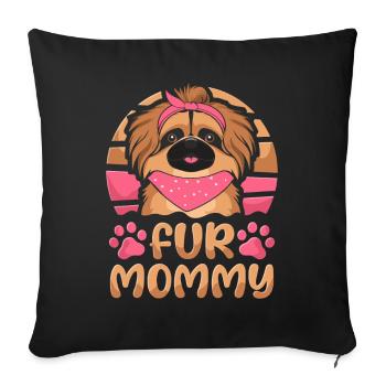 Pekingese Mom Dog Mom For Mommy - Sofa pillowcase 17,3'' x 17,3'' (45 x 45 cm) - black - Front