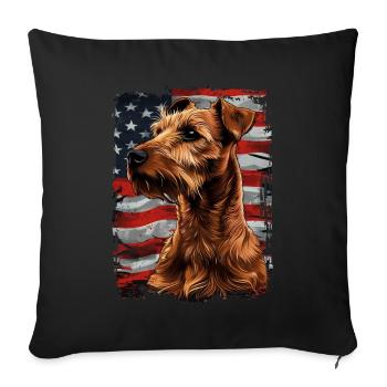 Irish Terrier America Usa - Sofa pillowcase 17,3'' x 17,3'' (45 x 45 cm) - black - Front