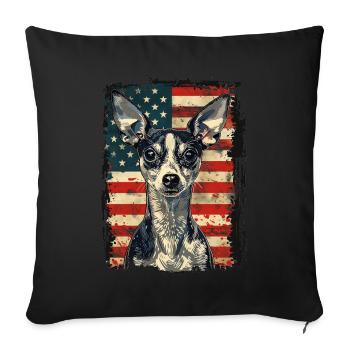 Italian Greyhound, America Usa - Sofa pillowcase 17,3'' x 17,3'' (45 x 45 cm) - black - Front