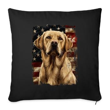 Labrador Retriever America Usa - Sofa pillowcase 17,3'' x 17,3'' (45 x 45 cm) - black - Front