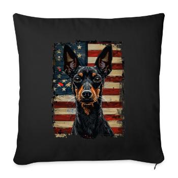 Manchester Terrier America Usa - Sofa pillowcase 17,3'' x 17,3'' (45 x 45 cm) - black - Front