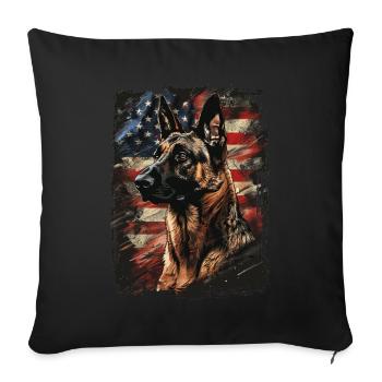 Malinois America USA - Sofa pillowcase 17,3'' x 17,3'' (45 x 45 cm) - black - Front