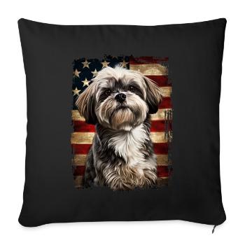Lhasa Apso Amerika Usa - Sofakissenbezug 45 x 45 cm - Schwarz - Vorne