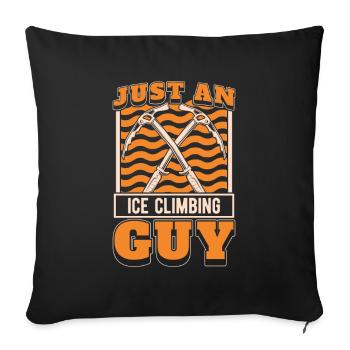 Eisklettern n’est qu’un grimpeur sur glace - Housse de coussin décorative 45 x 45 cm - noir - Devant