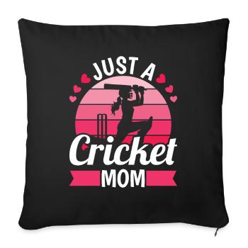 Cricket Just A Cricket Mom - Sofa pillowcase 17,3'' x 17,3'' (45 x 45 cm) - black - Front