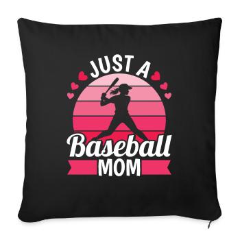 Baseball Juste une maman de baseball - Housse de coussin décorative 45 x 45 cm - noir - Devant