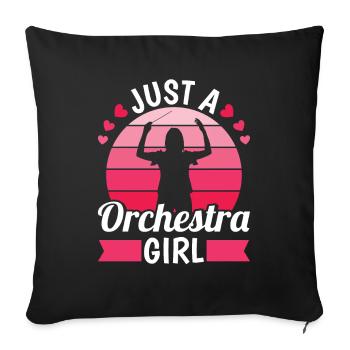 Orchester Just An Orchestra Girl - Sofa pillowcase 17,3'' x 17,3'' (45 x 45 cm) - black - Front