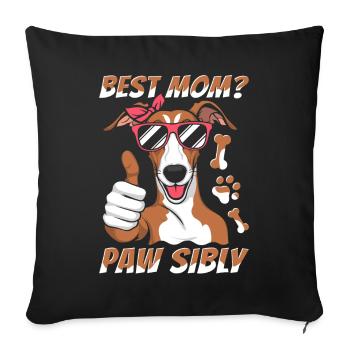 Greyhound Greyhound Mother Best Mom Pawsibly - Sofa pillowcase 17,3'' x 17,3'' (45 x 45 cm) - black - Front