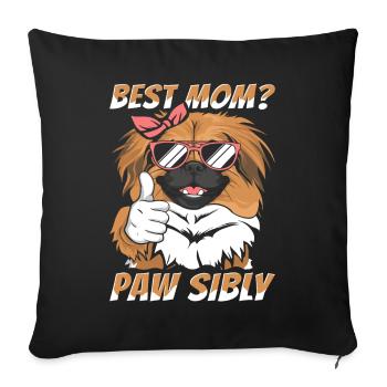 Pékinois Mutter Meilleure Maman Pawsibly - Housse de coussin décorative 45 x 45 cm - noir - Devant