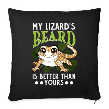 Funny bearded dragon - Sofa pillowcase 17,3'' x 17,3'' (45 x 45 cm) - black - Front