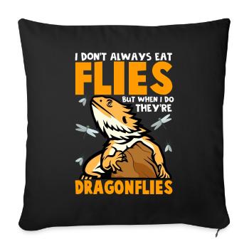 Dragonflies - Sofa pillowcase 17,3'' x 17,3'' (45 x 45 cm) - black - Front