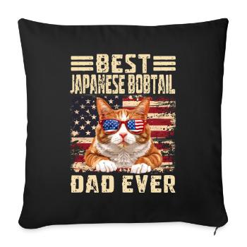 Japanese Bobtail Dad - Sofa pillowcase 17,3'' x 17,3'' (45 x 45 cm) - black - Front