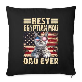 Egyptian Mau Papa - Sofa pillowcase 17,3'' x 17,3'' (45 x 45 cm) - black - Front