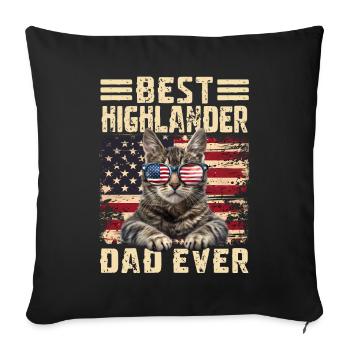 Highlander Dad - Sofa pillowcase 17,3'' x 17,3'' (45 x 45 cm) - black - Front