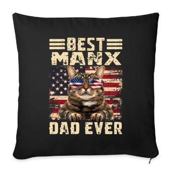 Manx Papa - Housse de coussin décorative 45 x 45 cm - noir - Devant