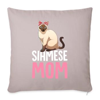 Chat siamois Maman Chat siamois Maman Chaton Chat Blanc - Housse de coussin décorative 45 x 45 cm - taupe clair - Devant