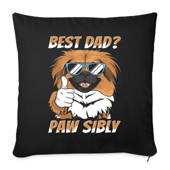Père pékinois Meilleur papa Pawsibly - Housse de coussin décorative 45 x 45 cm - noir - Devant