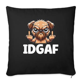 Bruxelles Griffon Idgaf - Housse de coussin décorative 45 x 45 cm - noir - Devant