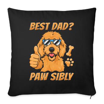 Golden Doodle Father Best Dad Pawsibly - Sofa pillowcase 17,3'' x 17,3'' (45 x 45 cm) - black - Front
