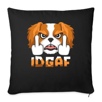 Roi Charles Cavalier Idgaf - Housse de coussin décorative 45 x 45 cm - noir - Devant