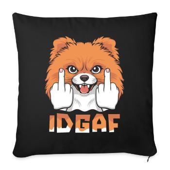 Pomeranian Idgaf - Sofa pillowcase 17,3'' x 17,3'' (45 x 45 cm) - black - Front