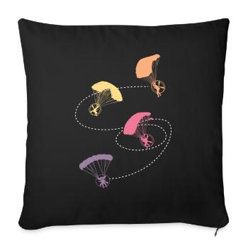 Paramoteur Vol Parapente - Housse de coussin décorative 45 x 45 cm - noir - Devant