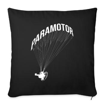 Paramoteur Parapente Paragleiten - Housse de coussin décorative 45 x 45 cm - noir - Devant