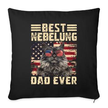 Nebelung Papa - Sofa pillowcase 17,3'' x 17,3'' (45 x 45 cm) - black - Front