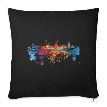 Lindau (Lake Constance) - Sofa pillowcase 17,3'' x 17,3'' (45 x 45 cm) - black - Front