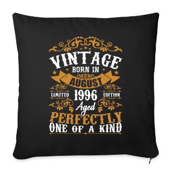 Birthday August 1996 - Awesome since August 1996 - Sofa pillowcase 17,3'' x 17,3'' (45 x 45 cm) - black - Front