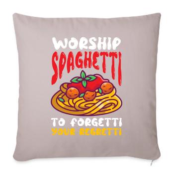 Fliegendes Spaghettimonster FSM - Sofakissenbezug 45 x 45 cm - helles Taupe - Vorne