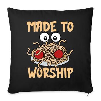 Fliegendes Spaghettimonster FSM - Sofakissenbezug 45 x 45 cm - Schwarz - Vorne