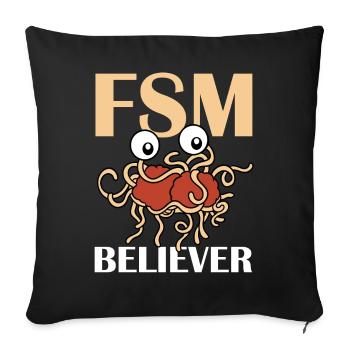 Fliegendes Spaghettimonster FSM - Sofakissenbezug 45 x 45 cm - Schwarz - Vorne