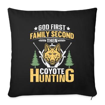 Kojote Jäger Yote - Sofakissenbezug 45 x 45 cm - Schwarz - Vorne
