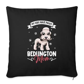 Bedlington Terrier Mom - Sofa pillowcase 17,3'' x 17,3'' (45 x 45 cm) - black - Front