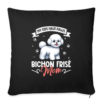 Bichon Frisé Mama - Housse de coussin décorative 45 x 45 cm - noir - Devant
