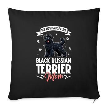 Black Russian Terrier Mom - Sofa pillowcase 17,3'' x 17,3'' (45 x 45 cm) - black - Front