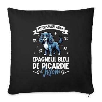 Epagneul Bleu de Picardie Mama - Sofa pillowcase 17,3'' x 17,3'' (45 x 45 cm) - black - Front