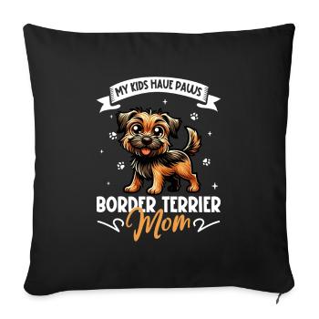 Border Terrier Mom - Sofa pillowcase 17,3'' x 17,3'' (45 x 45 cm) - black - Front