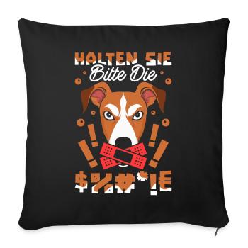 Greyhound Greyhound Please keep your mouth shut - Sofa pillowcase 17,3'' x 17,3'' (45 x 45 cm) - black - Front