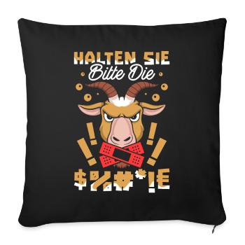 Chèvre, s’il te plaît, tais-toi - Housse de coussin décorative 45 x 45 cm - noir - Devant
