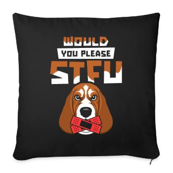 Bassett Dog tais-toi S’il te plaît Tais-toi - Housse de coussin décorative 45 x 45 cm - noir - Devant