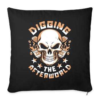 Crâne de café Barista - Housse de coussin décorative 45 x 45 cm - noir - Devant